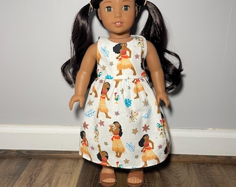 Handmade Disney Princess Moana Dress for 18-Inch Dolls