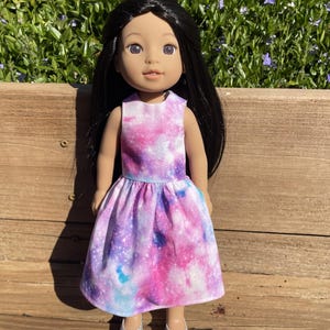 Handmade Pastel Galaxy Dress for 14-Inch Dolls