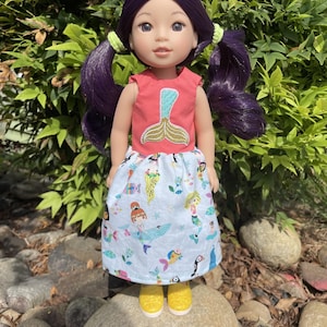 Handmade Mermaid and Sea Creature Dress for 14-Inch Dolls