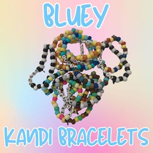 Bluey Kandi Bracelets Bingo Bandit Chilli Muffin Socks Jugo Chloe Lucky Mackenzie Winton Snickers Indy Jack Rusty