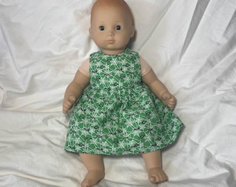 Handmade Halloween Green Spider Web Dress for 15-Inch Dolls Bitty Baby/Twins