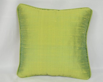 Decorative Pillow - Accent Pillow - Green Silk Pillow