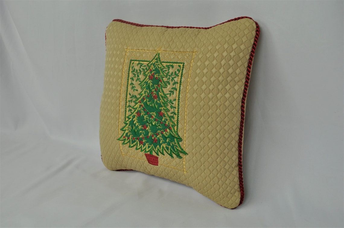 Christmas Decorations Christmas Pillows Embroidered Etsy