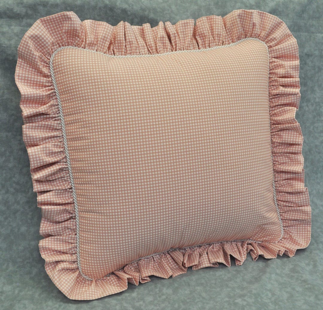 Ruffled Pillow Accent Pillow Square Pillow Etsy