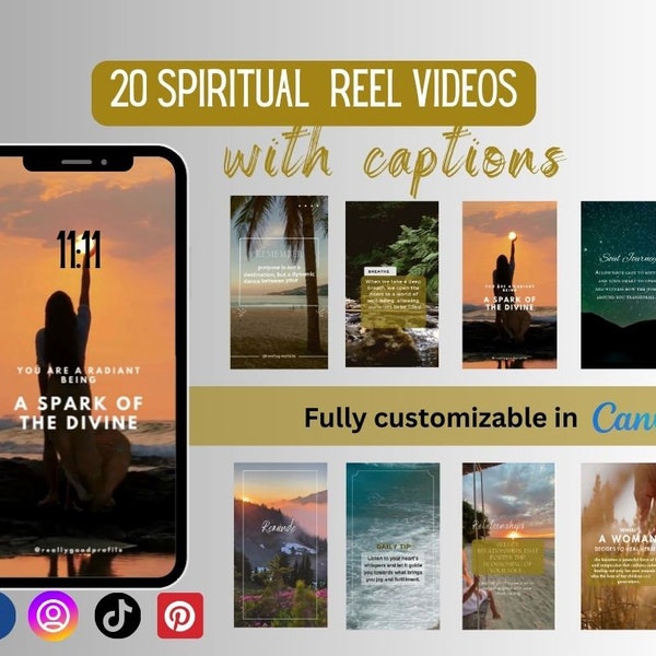 Spirituelle Instagram Reels, Spirituelle Vorlage, Reels Video, TikTok Videos, Spiritual Coach, Reiki, Healing Template