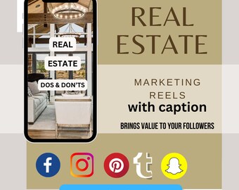 Real Estate Reels Videos with CAPTIONS, Realtor Social Media, Realtor TikTok Posts, Real Estate Story, Realtor Marketing