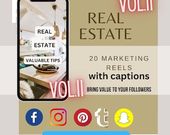 20 Real Estate Reels, Realtor Social Media, Realtor TikTok Posts, Real Estate Video templates, Real Estate Story, Realtor Volume II