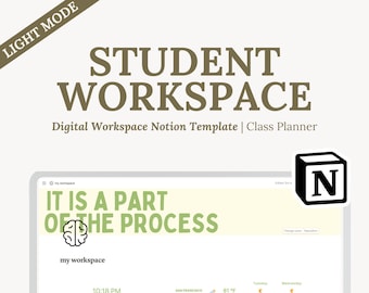 Notion Student Workspace Template, Digital College Planner, School Planner for Notion, Assignment Tracker, Study Class, Essay Planner Notion