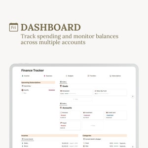 Notion Finance Tracker Template, Budget Tracker, Financial Planner, Income and Expense Tracker, Paycheck Budget and Money Management Tool