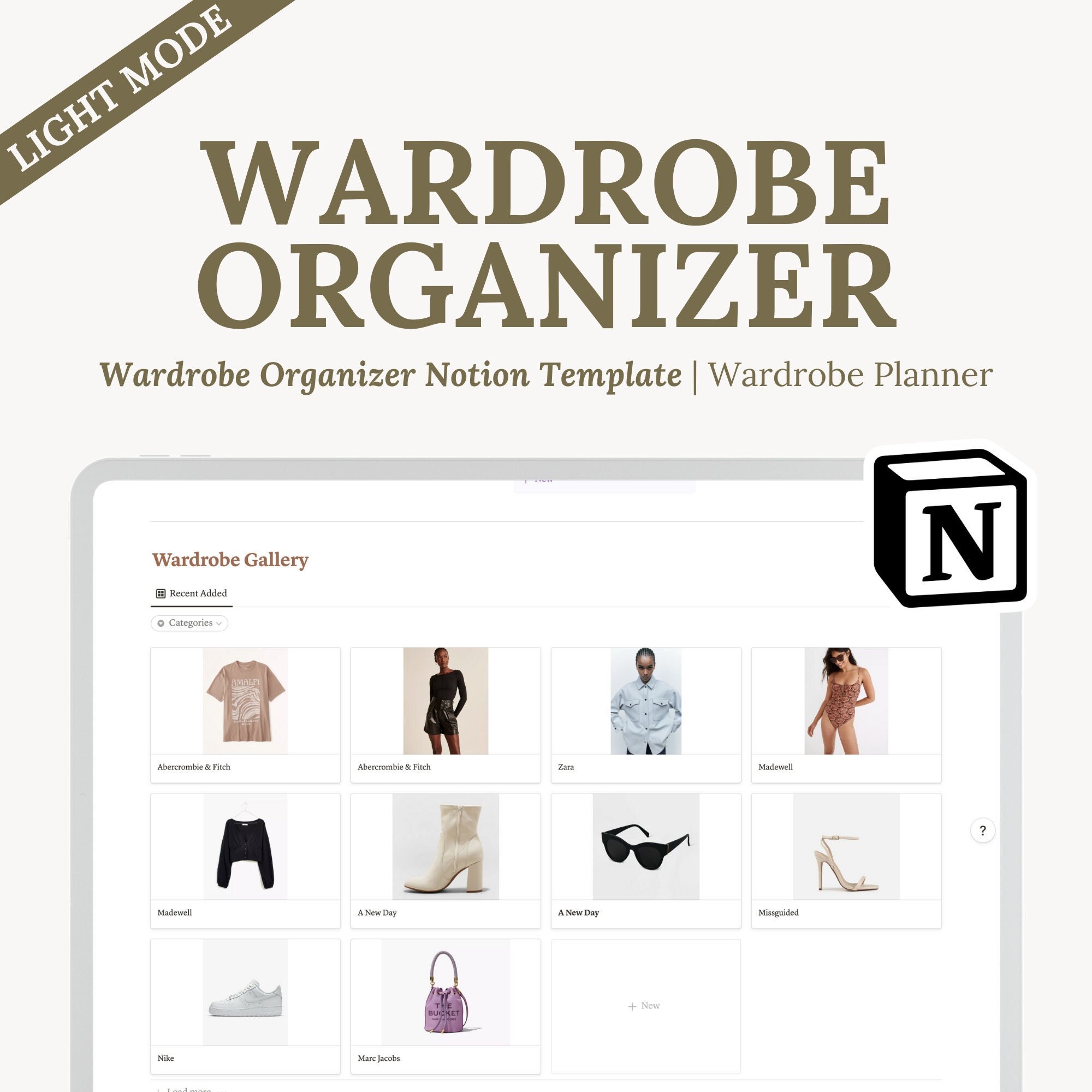 Outfit Planner Notion Template, Notion Wardrobe Manager, Clothes Outfit Planner Notion Template, Notion Wardrobe Manager, Clothes