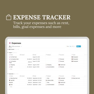 Notion Finance Tracker Template, Budget Tracker, Financial Planner, Income and Expense Tracker, Paycheck Budget and Money Management Tool