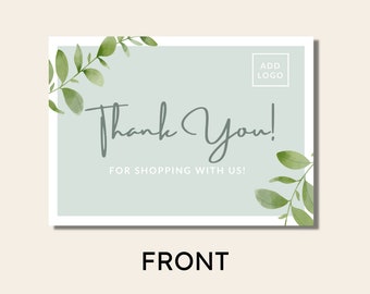 Thank You Card Template, Editable Printable Thank You for Order Insert, Business Thank You Note Design, Customizable Thank You Card Business
