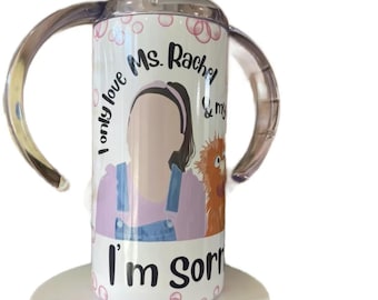 Ms.Rachel roestvrijstalen 12 oz-beker met sippy-bekerdeksel en deksel met rietje!