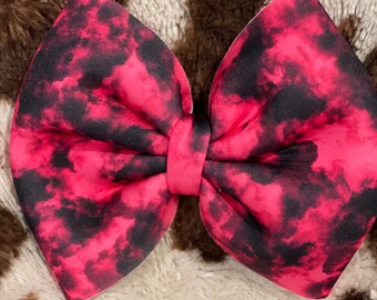 Pink and black 5in Hairbow
