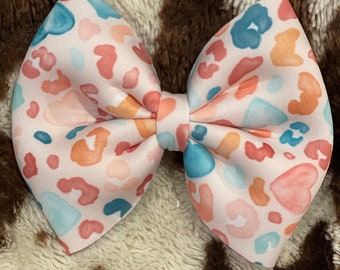 Western colored leopard print 5in Hairbow