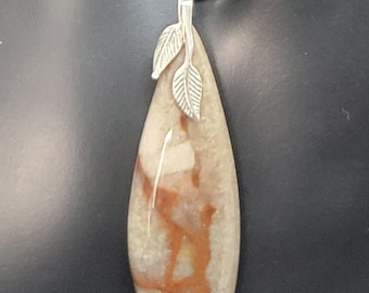 Montana Agate Teardrop Pendant Set in Sterling Silver