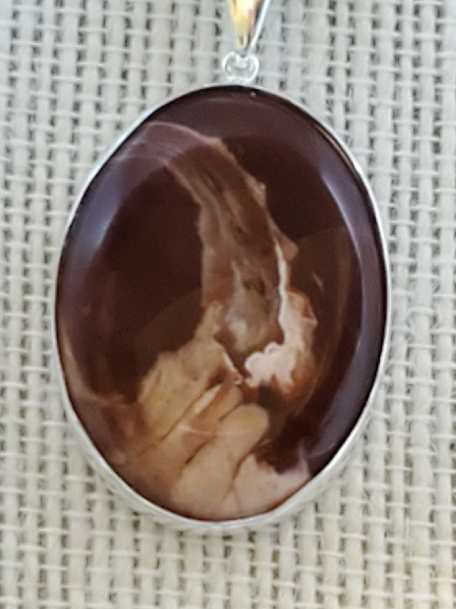 Scenic China Hollow Picture Jasper pendentif marron Etsy France