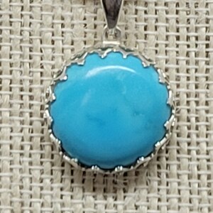 Petite Turquoise Pendant, Turquoise and Silver Pendant, Small Pendant