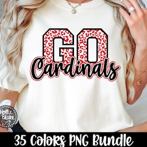 Leopard Go Cardinals, Cardinals Pride, Cardinals Mascot, High School Spirit, Sports Team Mascot, Sublimation, PNG