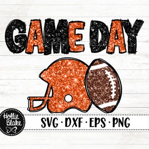 Orange & Black • Game Day Football Helmet • png - svg - dxf - eps • School Spirit, Sports Team Mascot Sublimation • COLOR-36