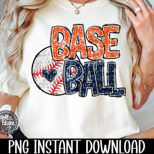 Design de PNG de lantejoulas falsas de beisebol azul e laranja, download digital de sublimação de espírito de equipe PNG, COLOR4