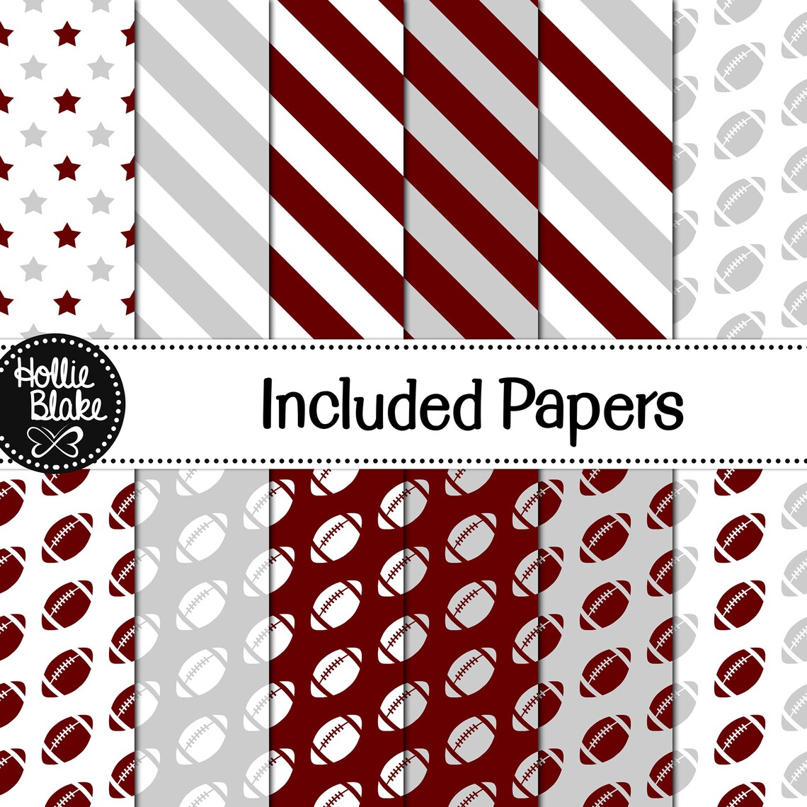 SALE 60 Maroon White College Football Seamless Digital Etsy