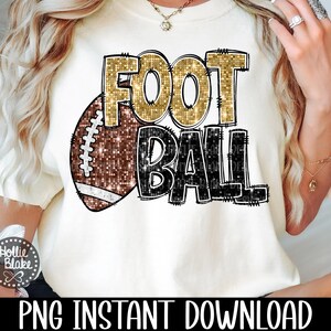 Design PNG de lantejoulas falsas de futebol dourado e preto, download digital de sublimação de espírito de equipe PNG, COLOR30