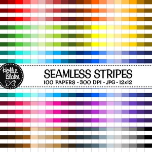SALE!! 100 Stripes Seamless Digital Papers • Rainbow  • Seamless • Commercial Use • Instant Download • #STRIPES-101