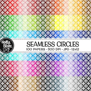 SALE!! 100 Circles Seamless Digital Papers • Rainbow  • Seamless • Commercial Use • Instant Download • #CIRCLES-102-2