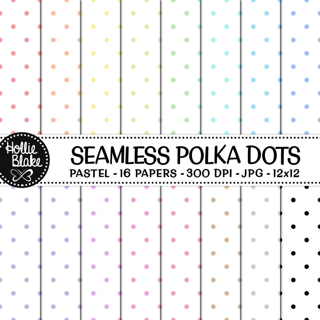 SALE!! 16 Pastel Polka Dots Seamless Digital Papers • Rainbow Digital ...