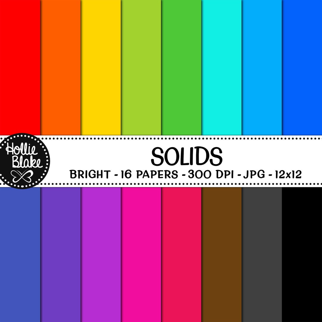 SALE!! 16 Bright Solids Seamless Digital Papers • Rainbow • Seamless ...