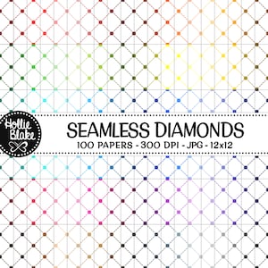 SALE!! 100 Diamonds Seamless Digital Papers • Rainbow  • Seamless • Commercial Use • Instant Download • #DIAMONDS-128-1