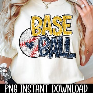 Design de PNG de lantejoulas falsas de beisebol azul e dourado, download digital de sublimação de espírito de equipe PNG, COLOR25