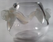 Magnificent Lalique Orchidee Vase signed by Marie-Claude Lalique