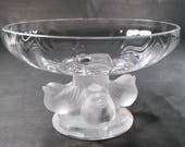 Lalique France Crystal Coupe Nogent Compote Bowl