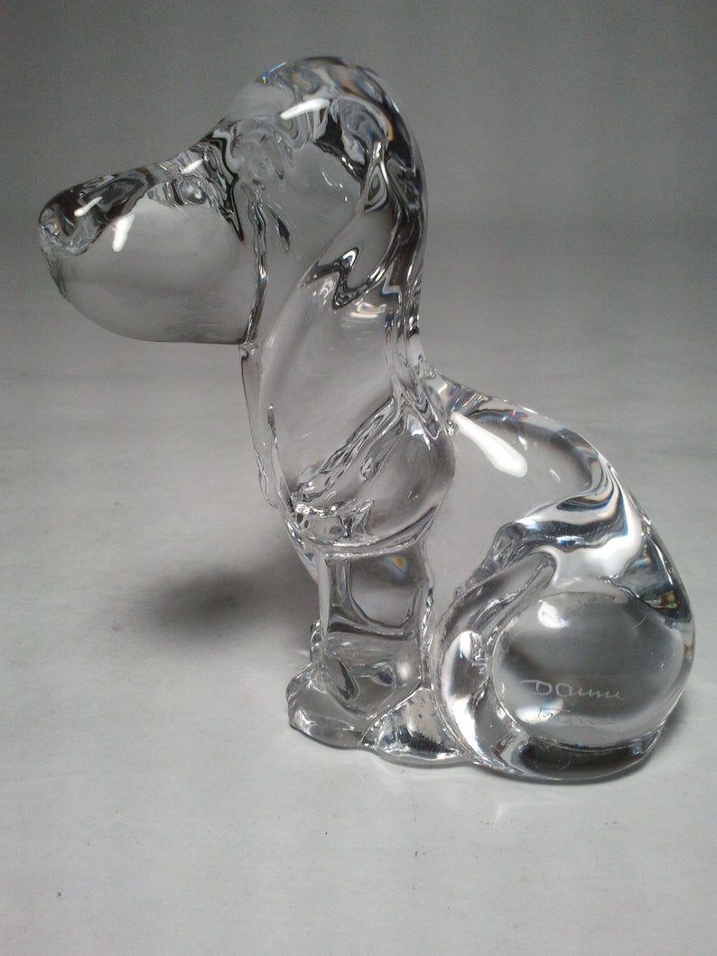 DAUM France Clear Crystal Basset Hound Adorable 3.5 | Etsy