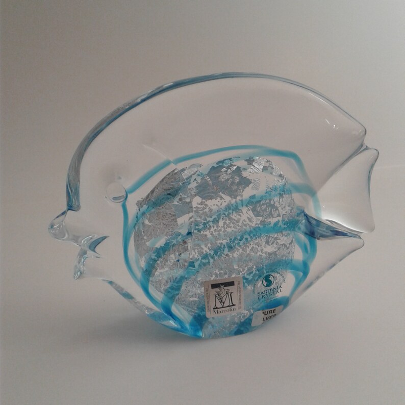 Marcolin Sardinia Full Lead Crystal Fish with Pure Silver Hand Etsy