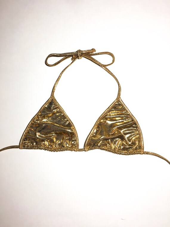 gold triangle bikini top