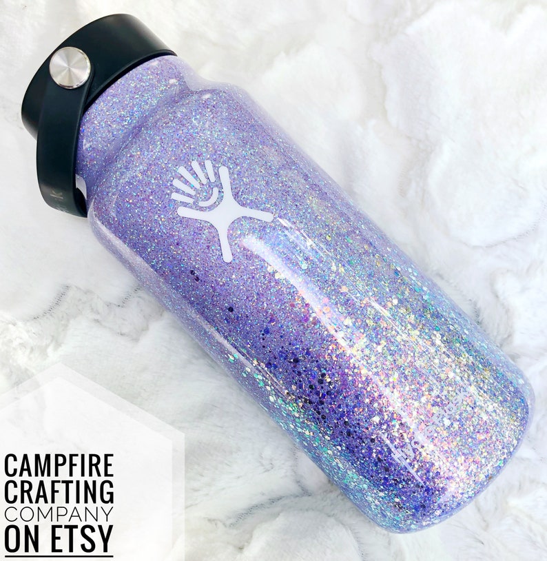 Custom Purple Lavender Glitter Hydro Flask Tumbler / Etsy