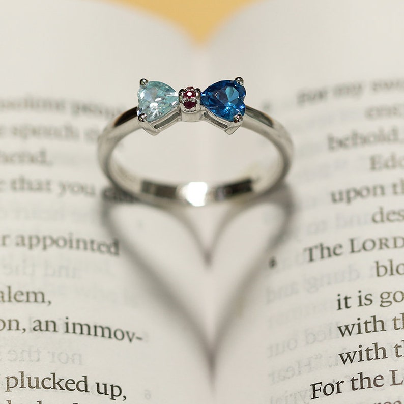 bride bridegroom couple Bow Ring Valentine/'s Day gift, Personalized customized ring 925 standard silver ring lettering wedding ring