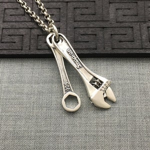 Pendentif clé en argent sterling, clé à bijoux, clé en argent, pendentif punk, pendentif en argent sterling, pendentif industriel, pendentif pour homme, pendentif pour homme