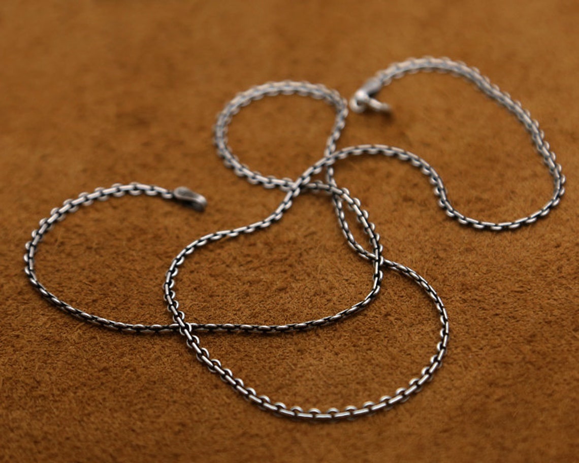 With Pendant 925 Sterling Silver Flat Cuban Solid Link Mens