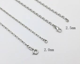 sterling silver rolo chain - 925 silver O link chains - jewelry making chain - necklace chain - pendant chain - bracelet chain - 1 meter