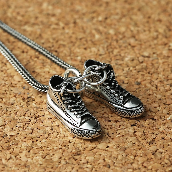 925 sterling silver sneaker pendant, sneaker pendant, high-bang shoe pendant, shoe necklace pendant, shoe pendant, sports style pendant