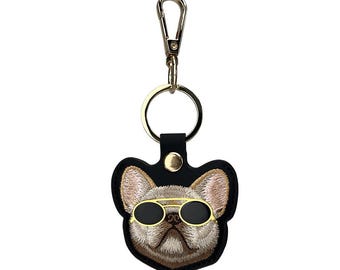 Embroidered Animal Keychain: Cat & Panda Bag Charm