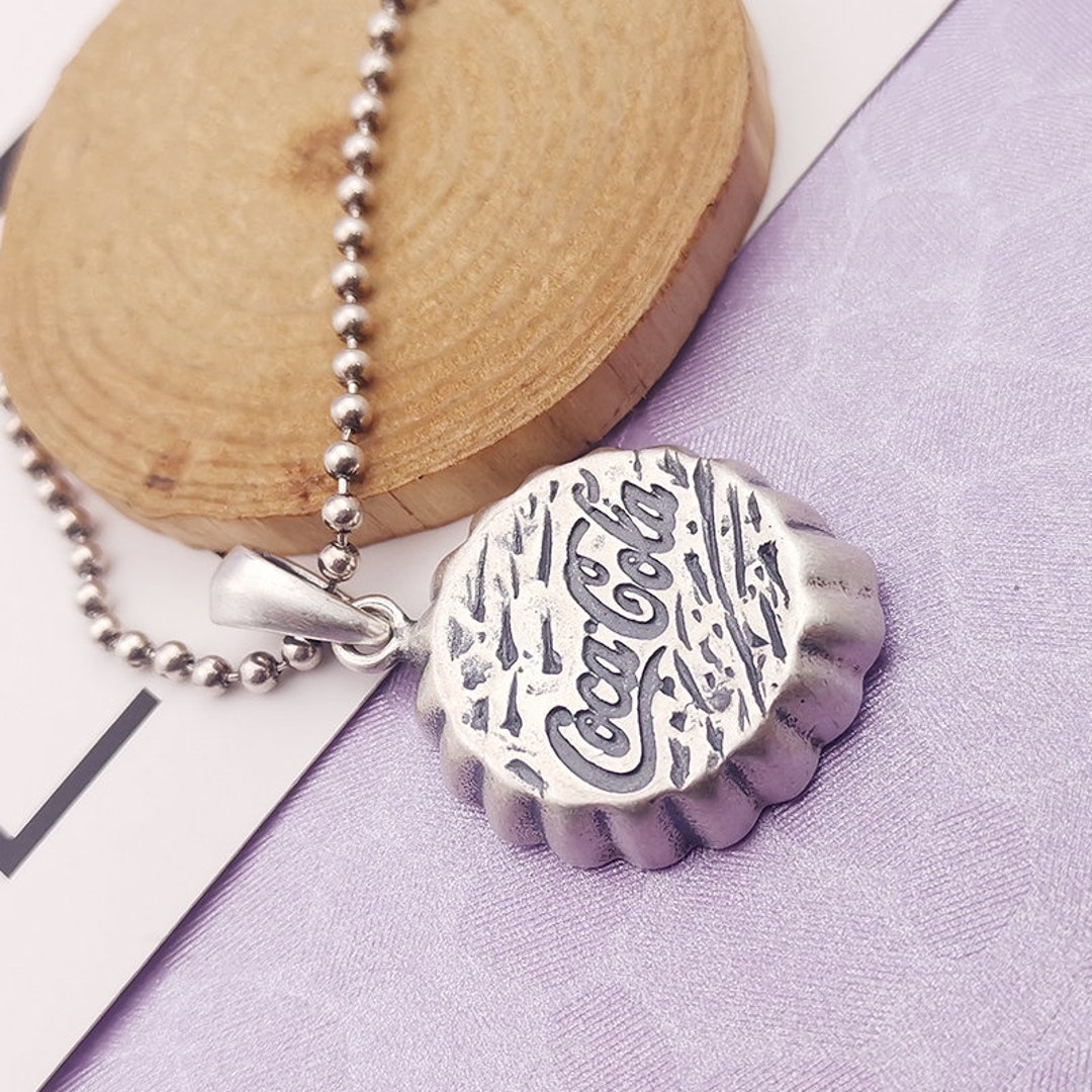 Sterling Silver Coke Bottle Cap Pendant: Handmade Thai Silver - Etsy