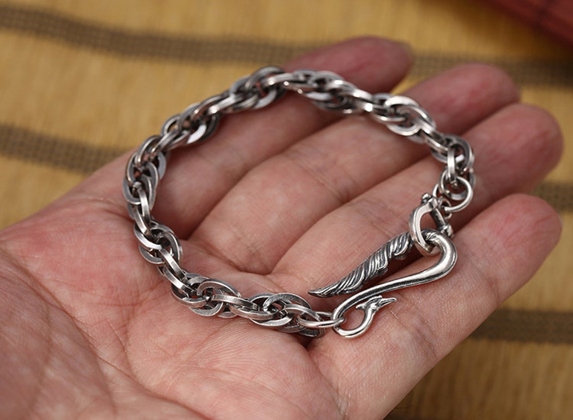 S925 Sterling Silver Ornament Twist Bracelet, Male and Female