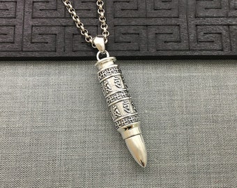 S925 Bullet Pendant, Bullet Necklace Silver, Silver Bullet Pendant, Silver Bullets