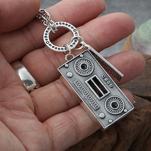 Personalized sterling silver radio pendant, camera pendant, musical note pendant, earphone pendant, Christmas gift for music lovers