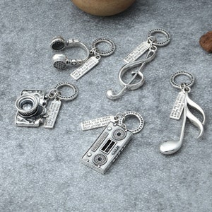 Personalized Sterling Silver Music Pendant Musical Note Pendant Radio Pendant Camera Pendant Headphone Pendant Christmas Gift